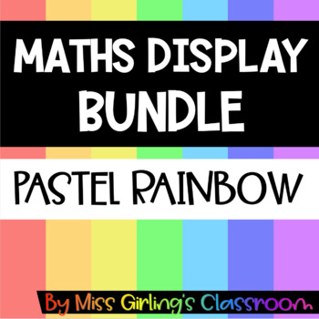 Preview of Maths Displays BUNDLE - Pastel Rainbow