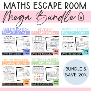 Preview of Math Escape Room - Team Building - Logic Puzzle - Bundle - Australian Curriculum