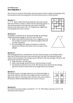 Preview of Maths Extension Investigation