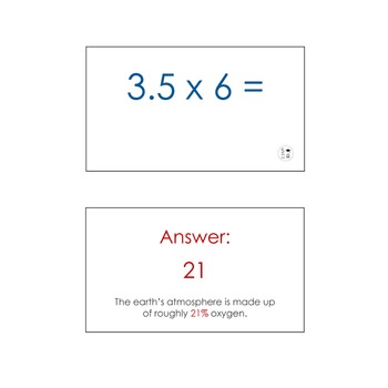 Preview of Maths Flash Cards With Cool Facts