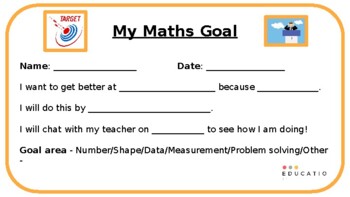 Preview of Maths Goal Template (editable)
