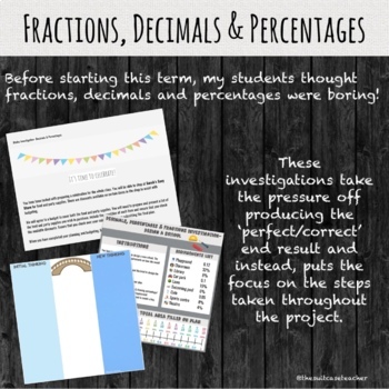 Preview of Maths Investigation: Fractions, Decimals & Percentages (Package)