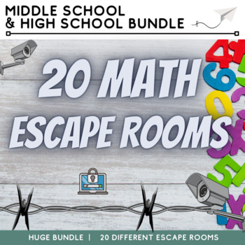 Preview of Maths Jumbo Math Escape Room Bundle (Algebra, Fractions, Geometry, Shape & More)