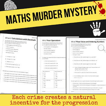 Preview of Maths Murder Mystery Bundle,building thinking classrooms math