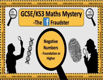 Preview of Maths Mystery - Negative Numbers KS3 GCSE - The Facebook Fraudster