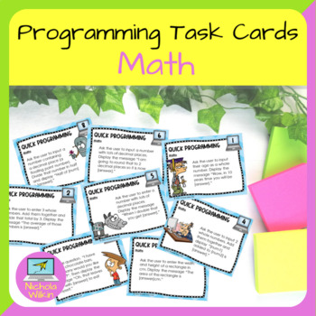 Preview of Math Programming Task Cards