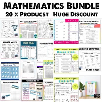 Preview of Maths Bundle for Early Primary Mathematics Worksheets Homeschool Math