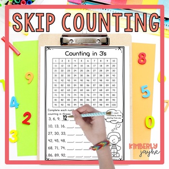 Preview of Maths Skip Counting Practice Worksheets Counting by 2, 3, 5 & 10 activities