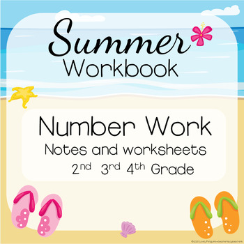 Preview of Maths Summer Workbook Number Work Revision Worksheets Notes Distance Learning