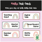 Maths Task Cards (Boho Rainbow) - Organise your maths groups!
