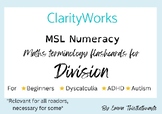Maths Terminology Flashcards: Division