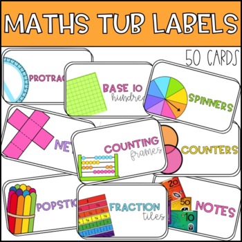 Preview of Maths Tub Labels
