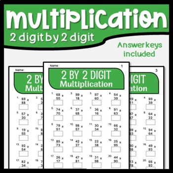 Preview of Maths Warm-Up Drills: 2 Digit by 2 Digit Multiplication Facts Fluency Practice