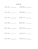 Maths Worksheet Subtraction 10-99 V3