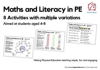 Preview of Maths and Literacy in PE - Resource Pack - The PE Shed