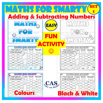 Preview of Maths for Smarty | Adding and Subtracting Numbers Templates Set 1 | Easy