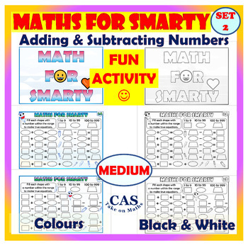 Preview of Maths for Smarty | Adding and Subtracting Numbers Templates Set 2 | Medium