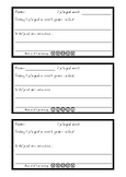 Maths game recording sheet