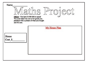 Preview of Maths project for middles and upper grades