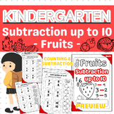 Maths subtraction up to 10.kindergarten ,prekindergarten.c