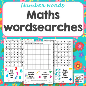 Preview of Math Maths word searches
