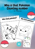 Maths worksheet - Who is that Pokemon!  Number counting 1s