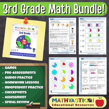 Preview of Mathtastico! 3rd Grade Math Bundle Unit 4 Comparing Fractions