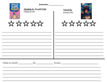 matilda book review template