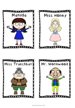 Matilda Novel Study - Character Traits Game by Glistening Gems | TPT