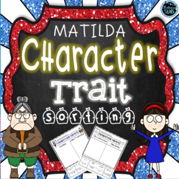 Preview of Matilda Novel Study - Character Traits Sorting