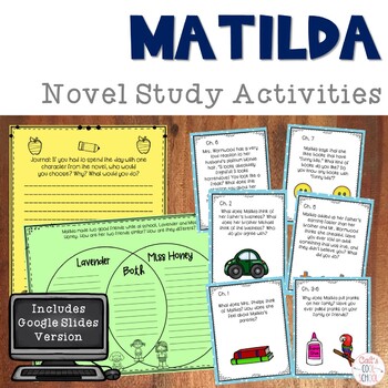Preview of Matilda Novel Study Activities with DIGITAL Versions