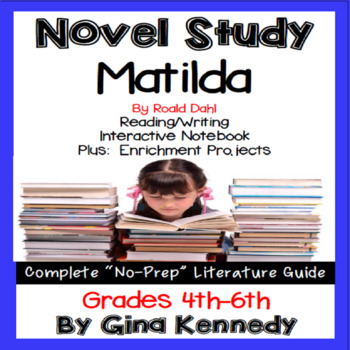 Preview of Matilda Novel Study and Enrichment Project Menu; Plus Digital Option