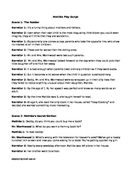 Preview of Matilda Play Script for the Classroom