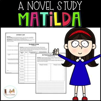 Matilda Novel Study By Charlie And Company Teachers Pay Teachers