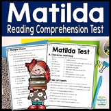 Matilda Test | 4-Page Matilda Quiz | Answer Key Included