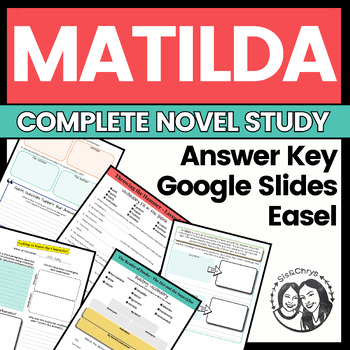 Preview of Matilda by Roald Dahl - Printable + Digital Novel Study