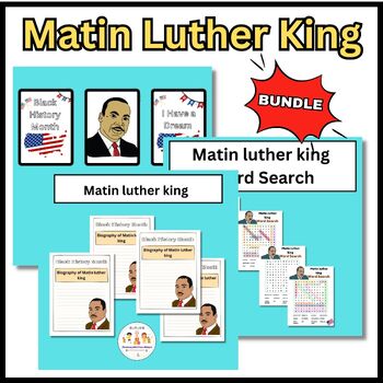 Preview of Matin Luther King Activities BUNDLE Worksheets | Word Search | Poster