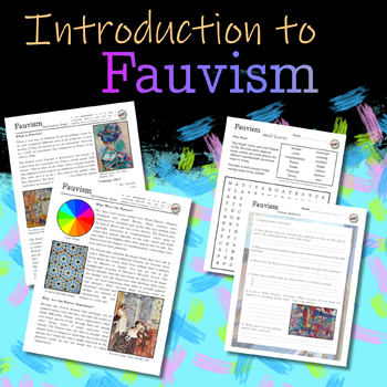 Preview of Fauvism Art History Lesson with Questions - Henri Matisse - Fillable PDF