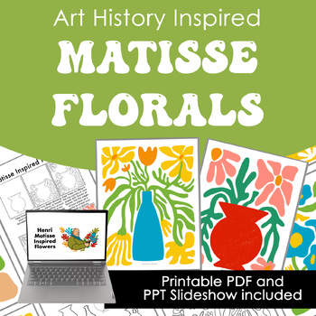 Preview of Matisse Floral Organic Shape Elementary Art or Middle School Art History Lesson
