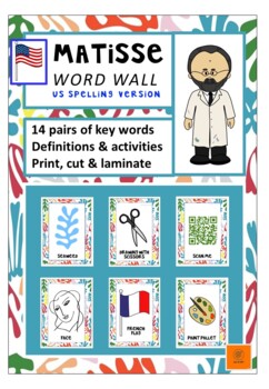 Preview of Matisse Word Wall - US Spelling 