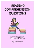 Matlida by Roald Dahl Reading Comprehension Questions