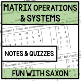 Matrices (Operations, Equations, Systems) Unit Notes