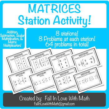 Preview of Matrices Station Activity!
