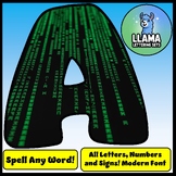 Matrix Code Hacking Computing Lettering Set Bulletin Board Display All Letters 