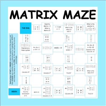 Preview of Matrix Maze Activity