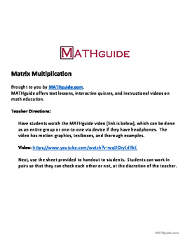Preview of Matrix Multiplication