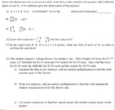 Matrix Multiplication Worksheet 20 problems variables and words