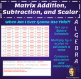 Matrix Operations - Addition and Subtraction - Real Life A