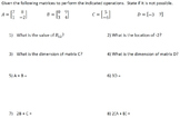 Matrix Operations Worksheet (4 versions)  Add, Subtract, M