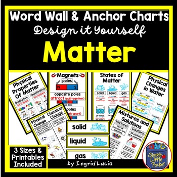Preview of Matter Anchor Chart Posters & Vocabulary Word Wall